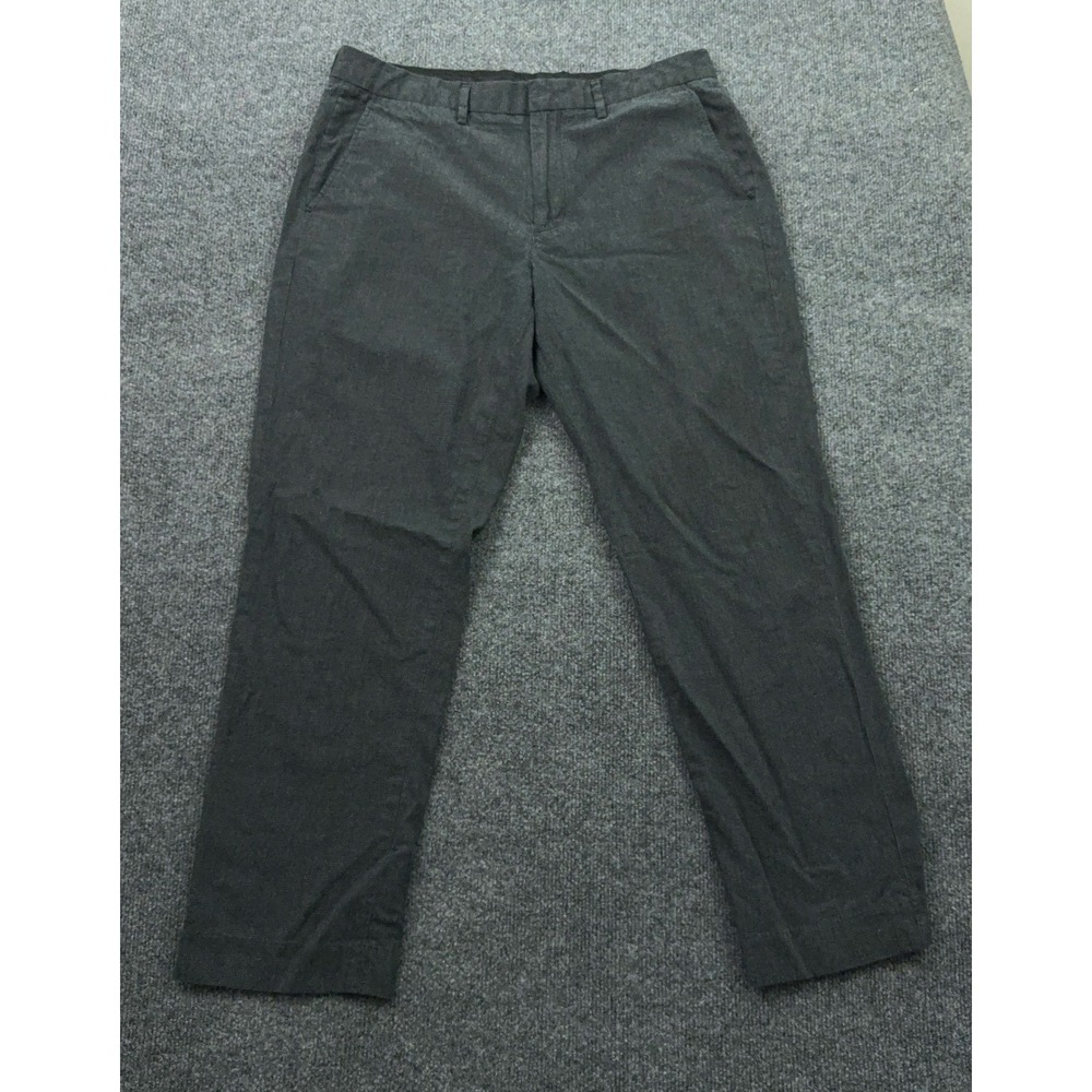 J.Crew Slim Bedford Pants Mens 33x28 Charcoal Gray Micro Check Dress Trousers